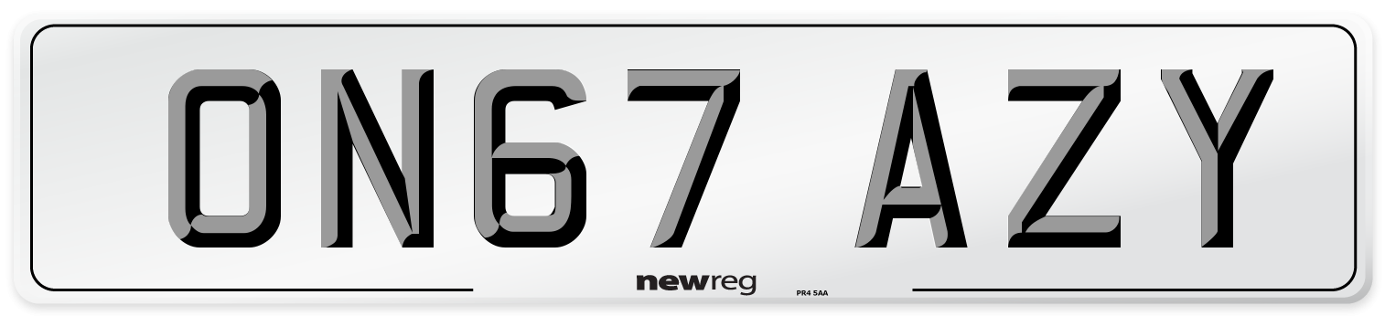 ON67 AZY Number Plate from New Reg